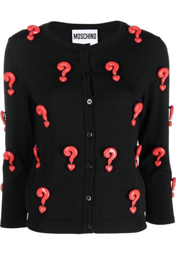 Moschino Red Question Marks elastic cardigan - Nero