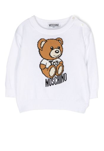 Moschino Kids Teddy Bear knitted jumper - Bianco