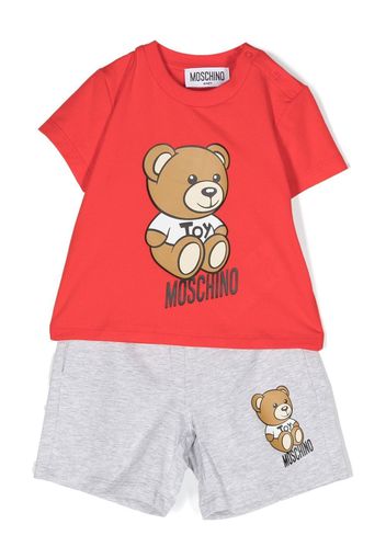 Moschino Kids Teddy Bear cotton shorts - Rosso