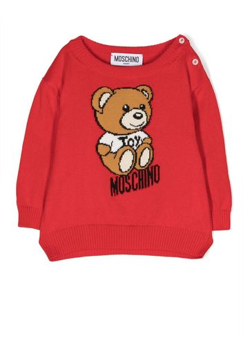 Moschino Kids Teddy Bear knitted jumper - Rosso