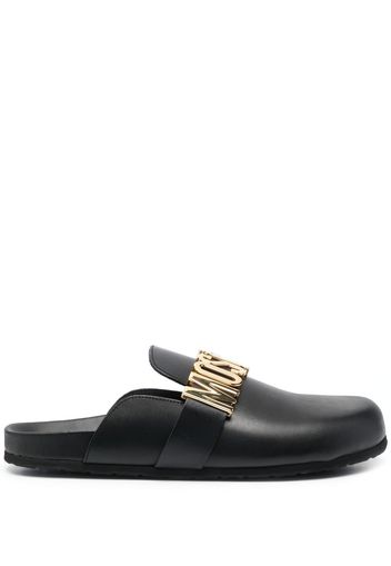 Moschino logo-lettered closed-toe sandals - Nero