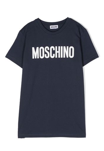 Moschino Kids logo-print cotton T-shirt - Blu