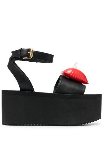 Moschino heart-motif 80mm platform sandals - Nero