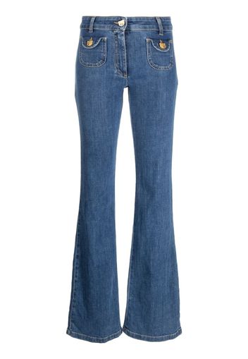 Moschino flared mid-rise jeans - Blu