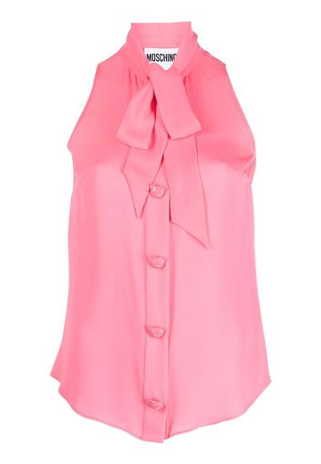 Moschino pussbow-collar sleeveless blouse - Rosa