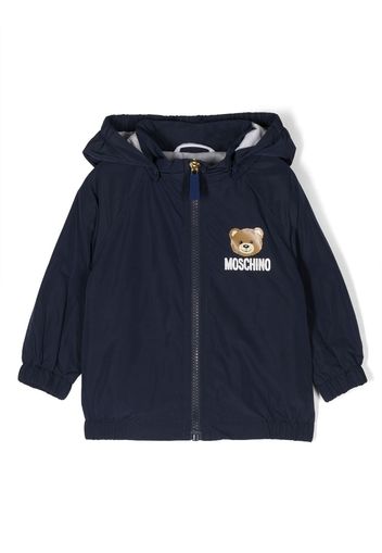 Moschino Kids Teddy Bear zip-up hoodie - Blu