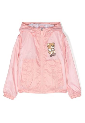 Moschino Kids teddy bear-motif hooded jacket - Rosa