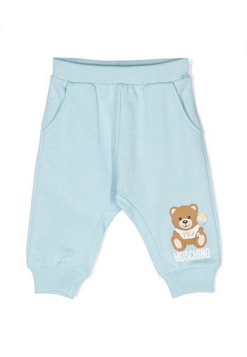 Moschino Kids Teddy-Bear print trousers - Blu