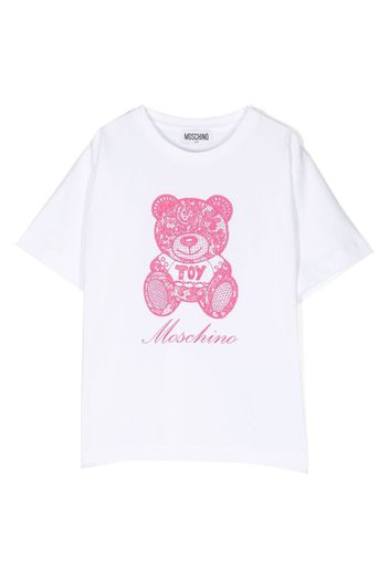 Moschino Kids Teddy Bear-print short-sleeve T-shirt - Bianco