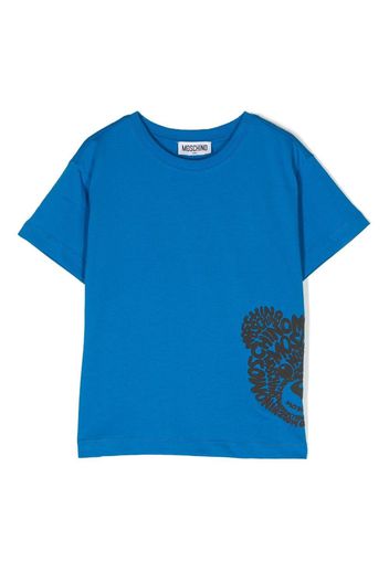 Moschino Kids teddy bear-print cotton T-shirt - Blu