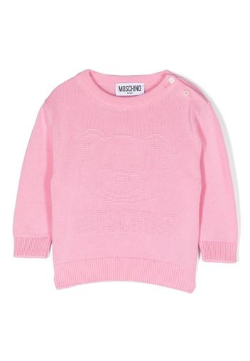 Moschino Kids Teddy Bear intarsia-knit jumper - Rosa