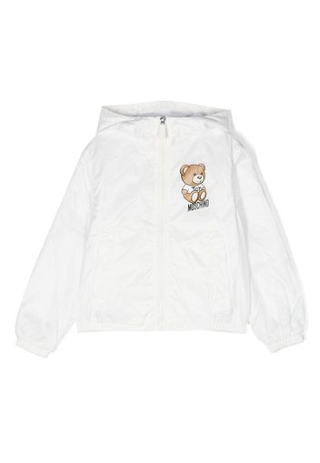 Moschino Kids Teddy Bear motif hooded jacket - Bianco