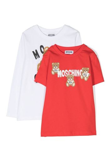 Moschino Kids teddy bear-print T-shirt set - Bianco