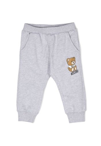 Moschino Kids Teddy Bear-print track pants - Grigio