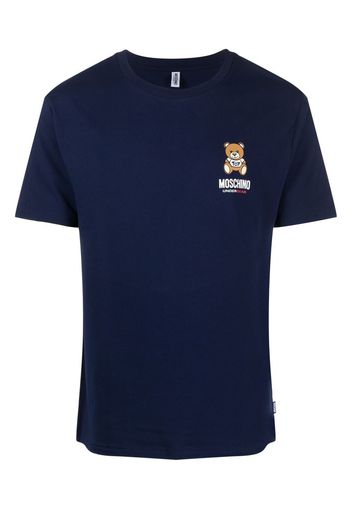 Moschino logo-print cotton T-shirt - Blu