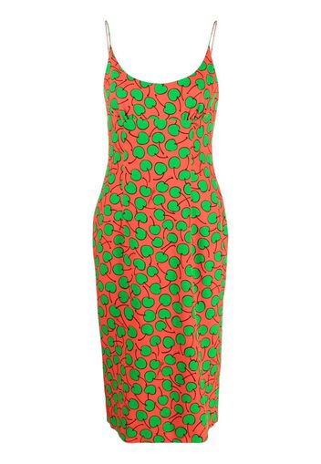 Moschino apple-print sleeveless midi dress - Rosso