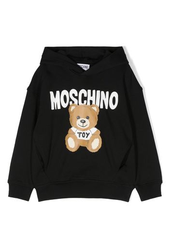 Moschino Kids cotton bear-print hoodie - Nero