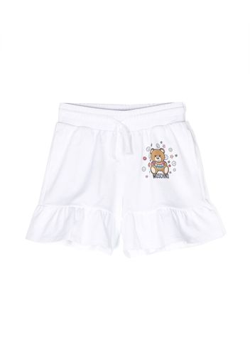 Moschino Kids Teddy Bear ruffle shorts - Bianco