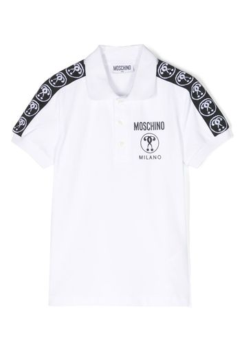 Moschino Kids Double Question Mark polo shirt - Bianco