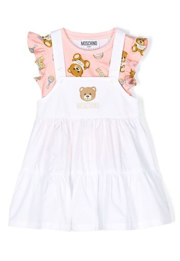 Moschino Kids Teddy Bear cotton dress - Bianco