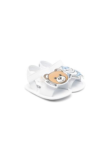 Moschino Kids teddy-shark touch-strap sandals - Bianco