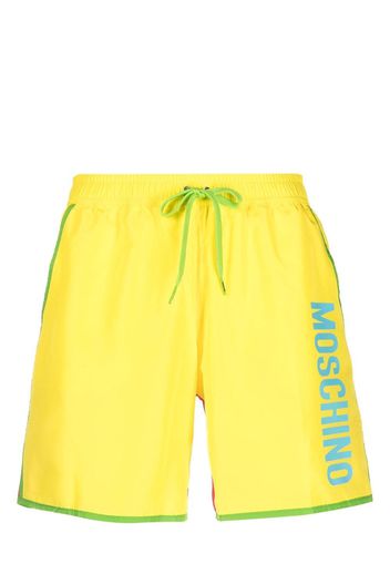 Moschino colour-block logo-print swim shorts - Giallo