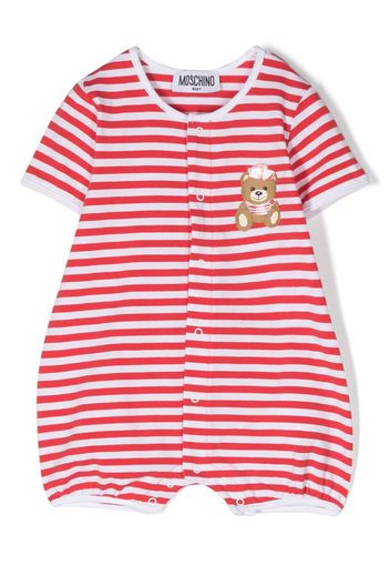 Moschino Kids Teddy Bear striped shorties - Rosso