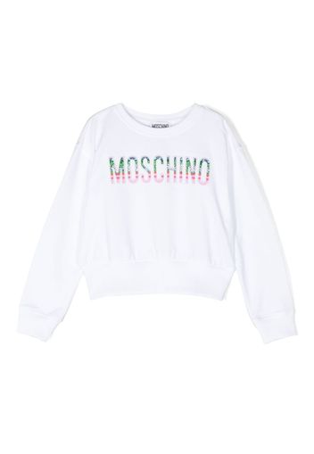 Moschino Kids logo-print detail sweatshirt - Bianco