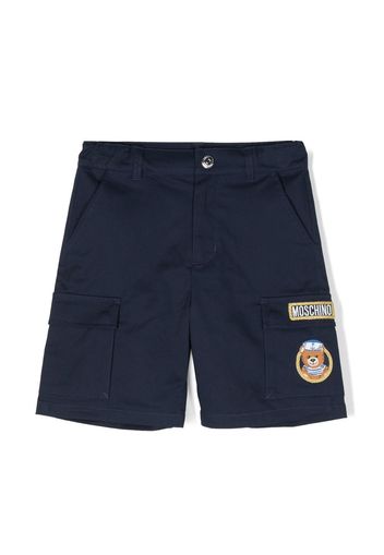 Moschino Kids sailor-teddy cargo shorts - Blu