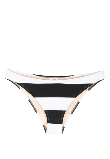 Moschino Slip bikini a righe con applicazione - Nero