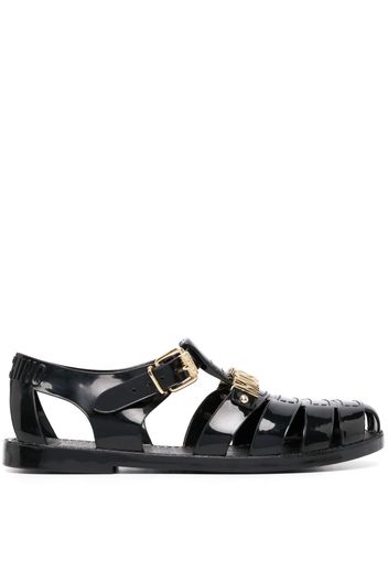 Moschino Sandali con placca logo - Nero