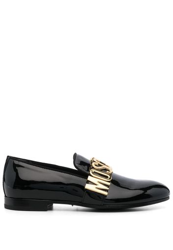 Moschino logo-plaque patent loafers - Nero