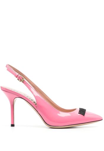 Moschino 90mm logo-lettering patent pumps - Rosa