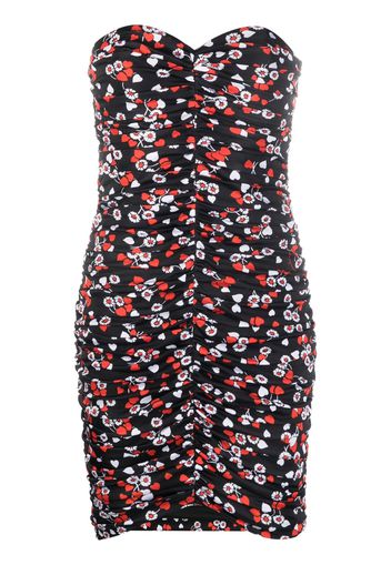 Moschino floral-print strapless minidress - Nero