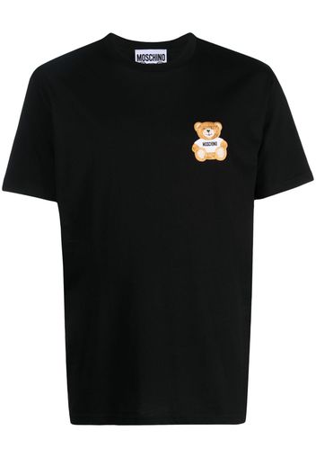 Moschino logo-patch organic-cotton Tshirt - Nero