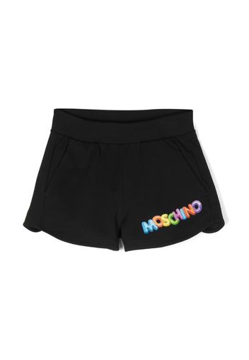 Moschino Kids logo-print stretch-cotton shorts - Nero