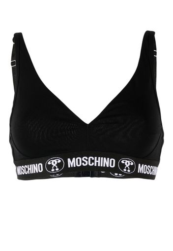 Moschino Reggiseno con banda logo - Nero