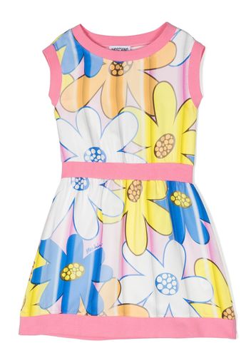 Moschino Kids Abito smanicato a fiori - Rosa