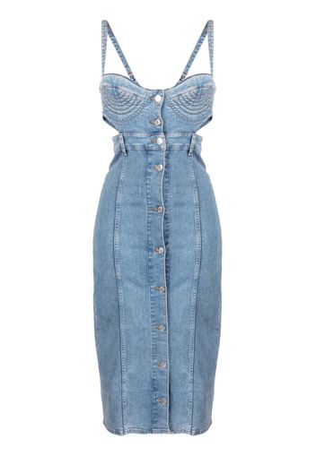 Moschino Abito denim con cut-out - Nero