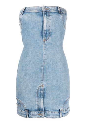 Moschino Abito corto denim con fascia - Blu