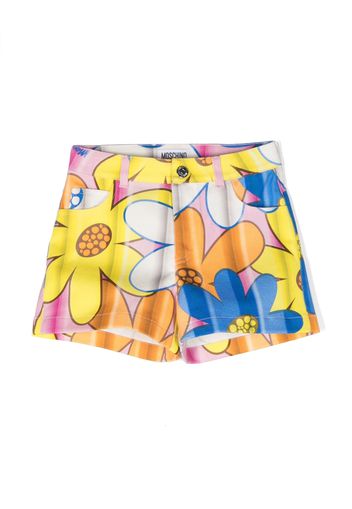 Moschino Kids floral-print stretch-cotton shorts - Bianco