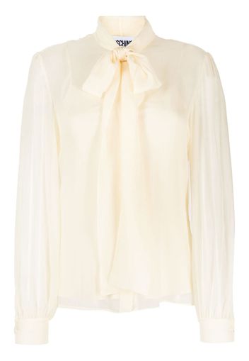 Moschino Blusa semi trasparente - Bianco