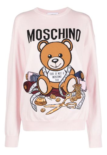 Moschino Maglione con stampa Teddy Bear - Rosa