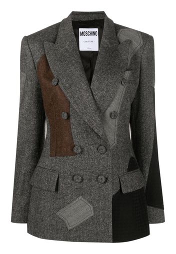 Moschino patchwork double-breasted blazer - Grigio