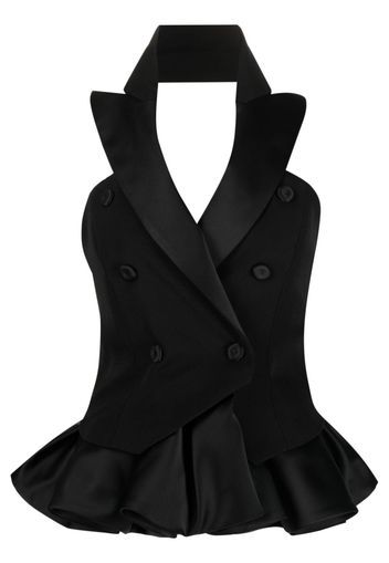 Moschino double-breasted sleeveless blazer top - Nero