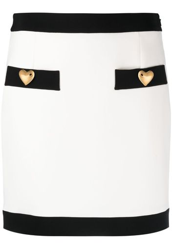 Moschino button-detailed fitted skirt - Bianco