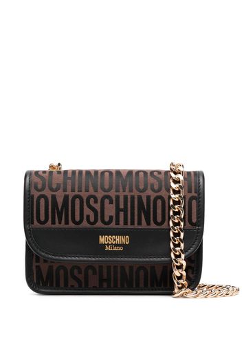 Moschino Borsa a tracolla con stampa monogramma - Marrone