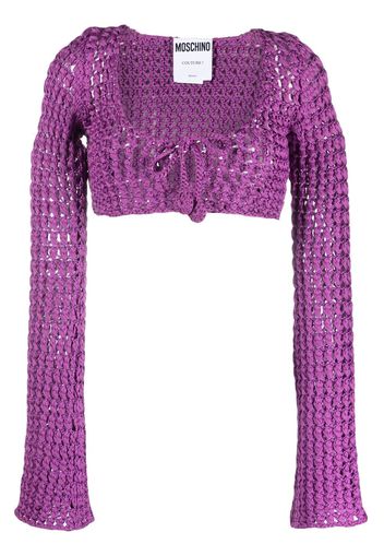 Moschino chunky open-knit crop top - Viola