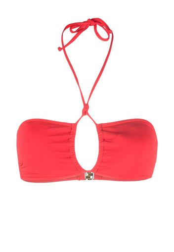 Moschino halterneck bikini top - Rosso