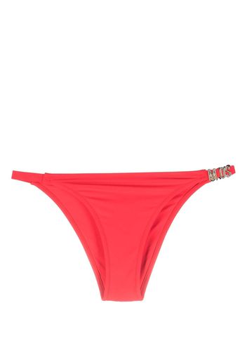 Moschino logo-plaque bikini bottoms - Rosso